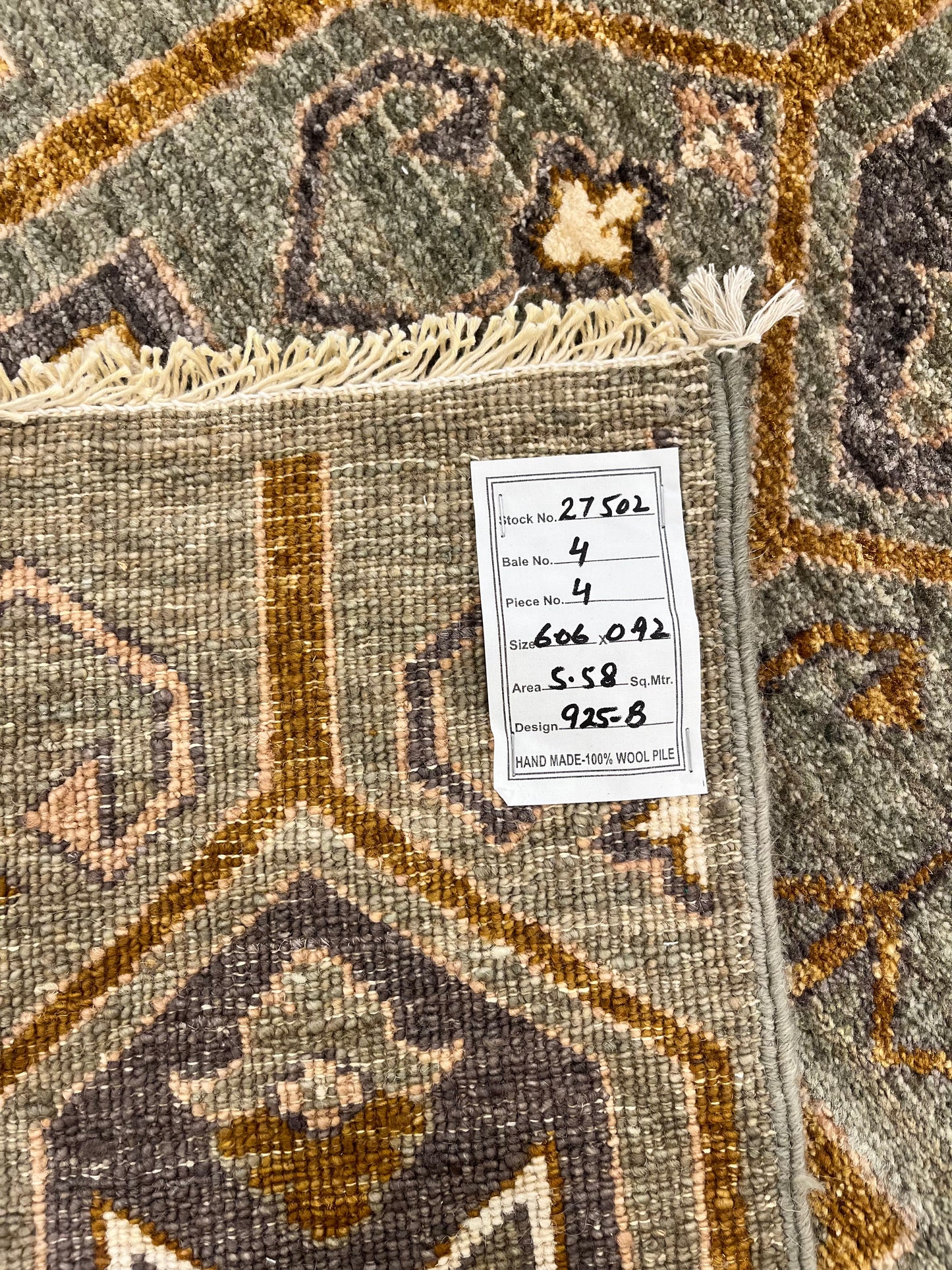 Custom-made modern designer rug, woven in Peshawar 606x92 cm | Rug# 27502
