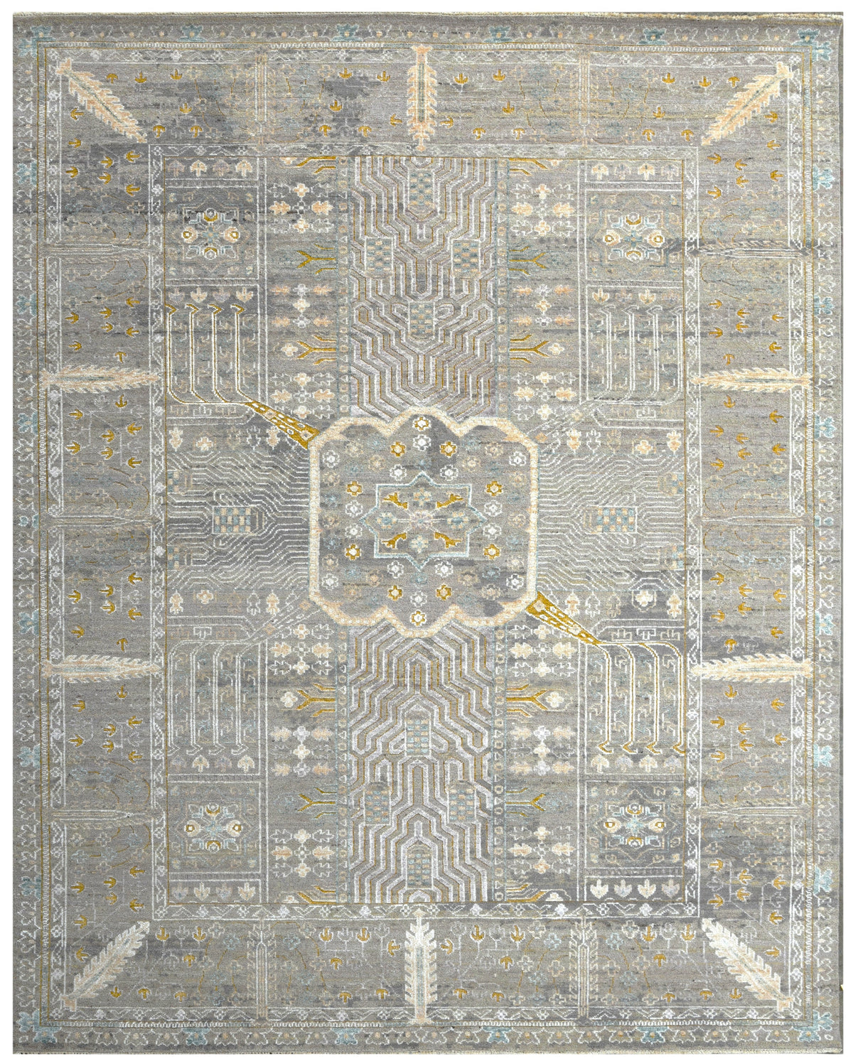 Contemporary Geometric Garden Design Rug 357x274 cm | Rug# 32080