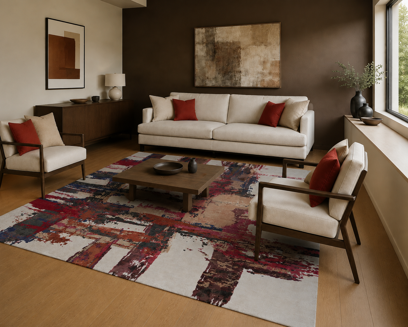 Tibetan weave designer Rug 299x241 cm | Rug# 32001