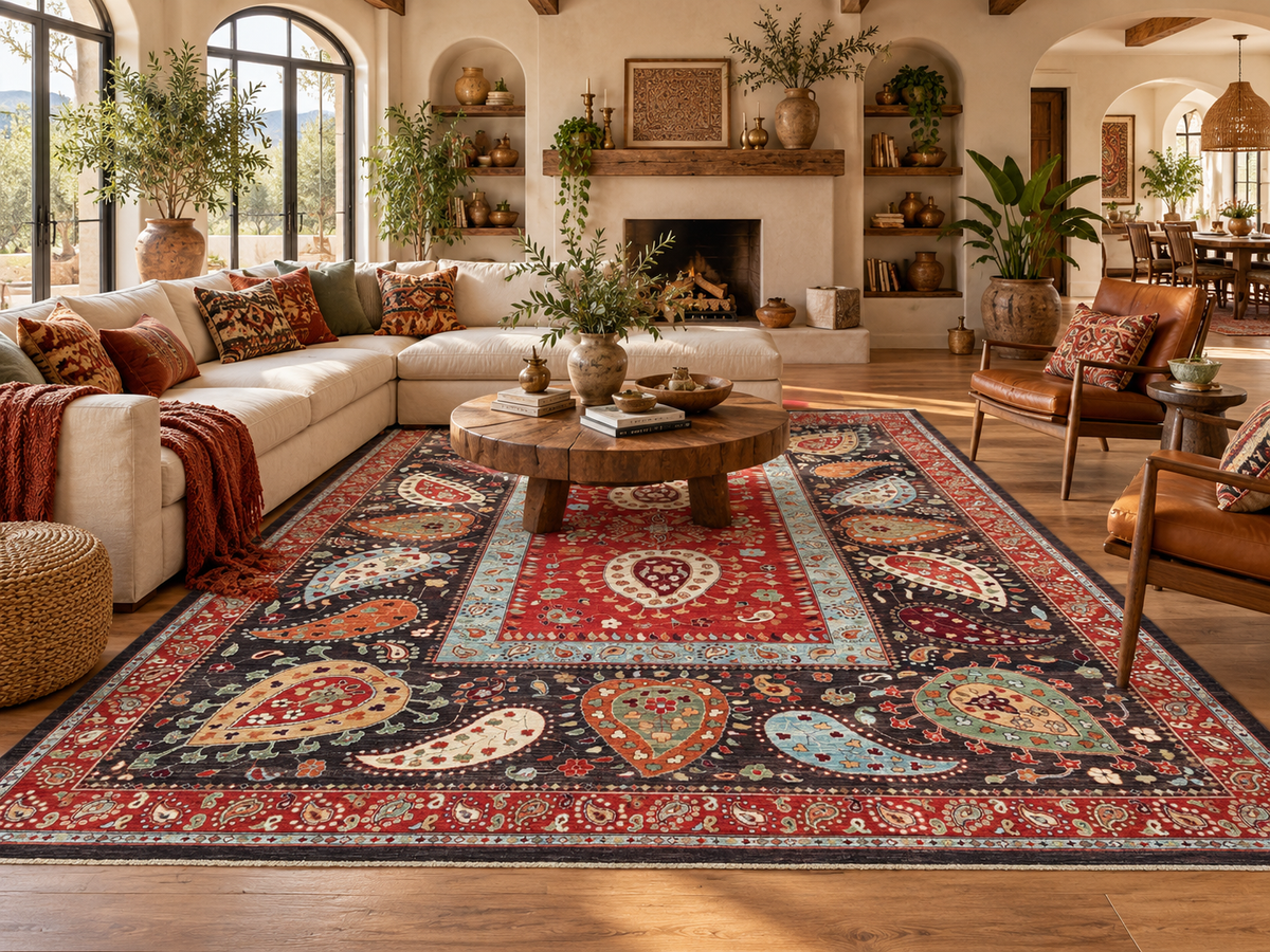 Rare Samarkand Suzani Design Rug 354x263 cm | Rug# 25469