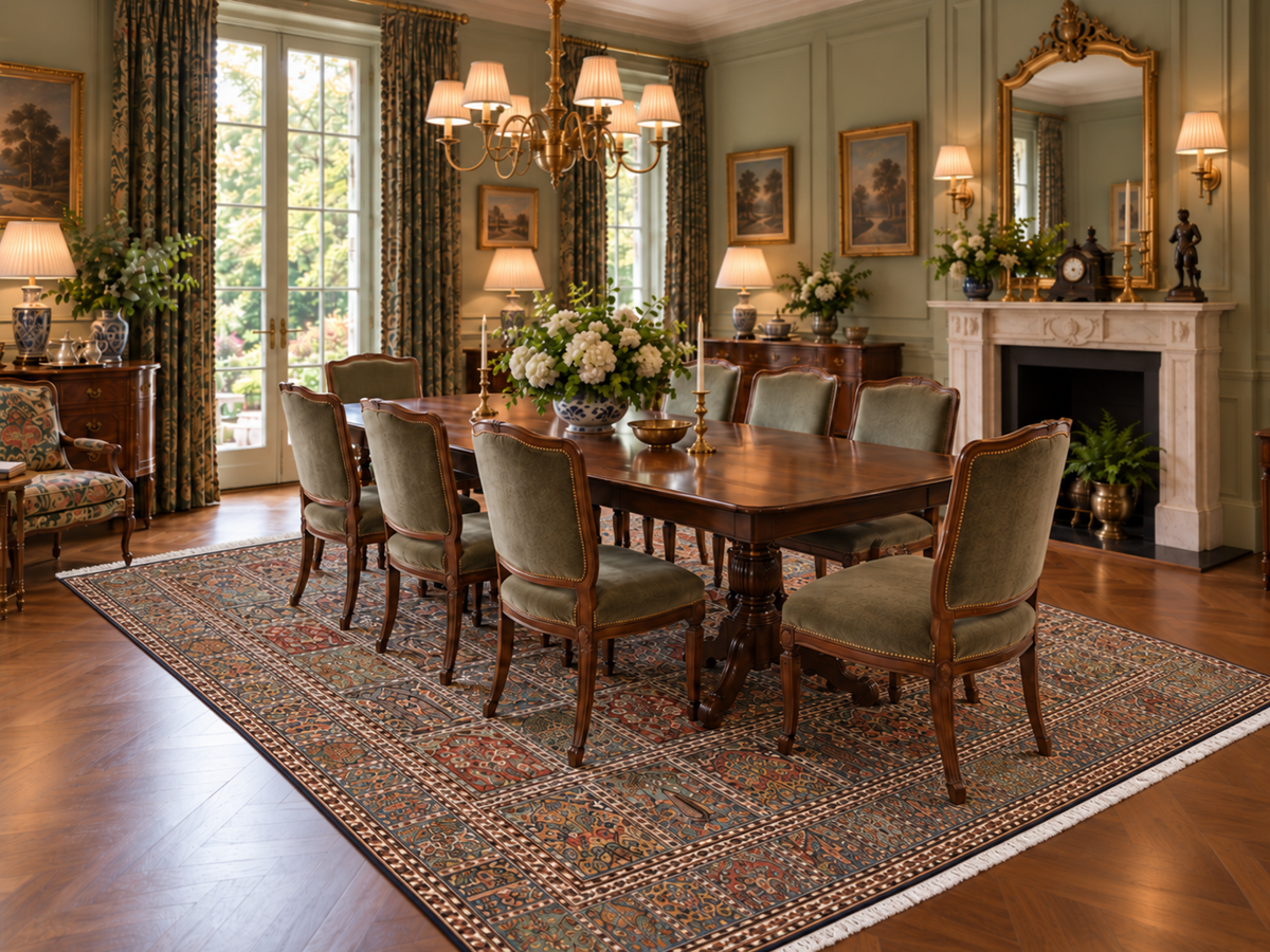 Pure Silk Kashmir Persian Garden Rug 345x244 cm | Rug# 32171