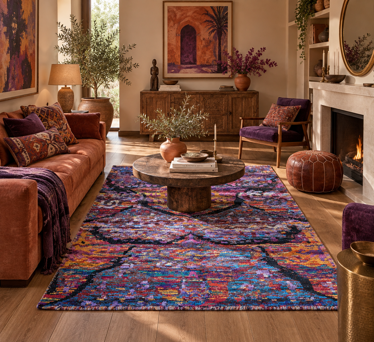 Rare Sari-Silk Abstract Designer Rug 230x160 cm | Rug# 30145