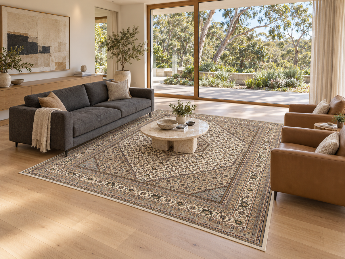 Classic Persian Bijar Mahi Design Rug 305x244 cm | Rug# 32680