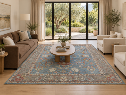 Hand-Knotted Agra Oushak Design Rug 306x242 cm | Rug# 32690