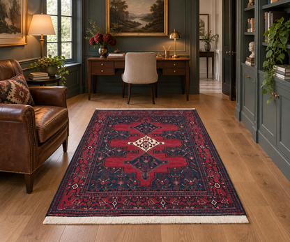 Hand knotted vintage Senneh rug 161×113 cm | Rug# 11511