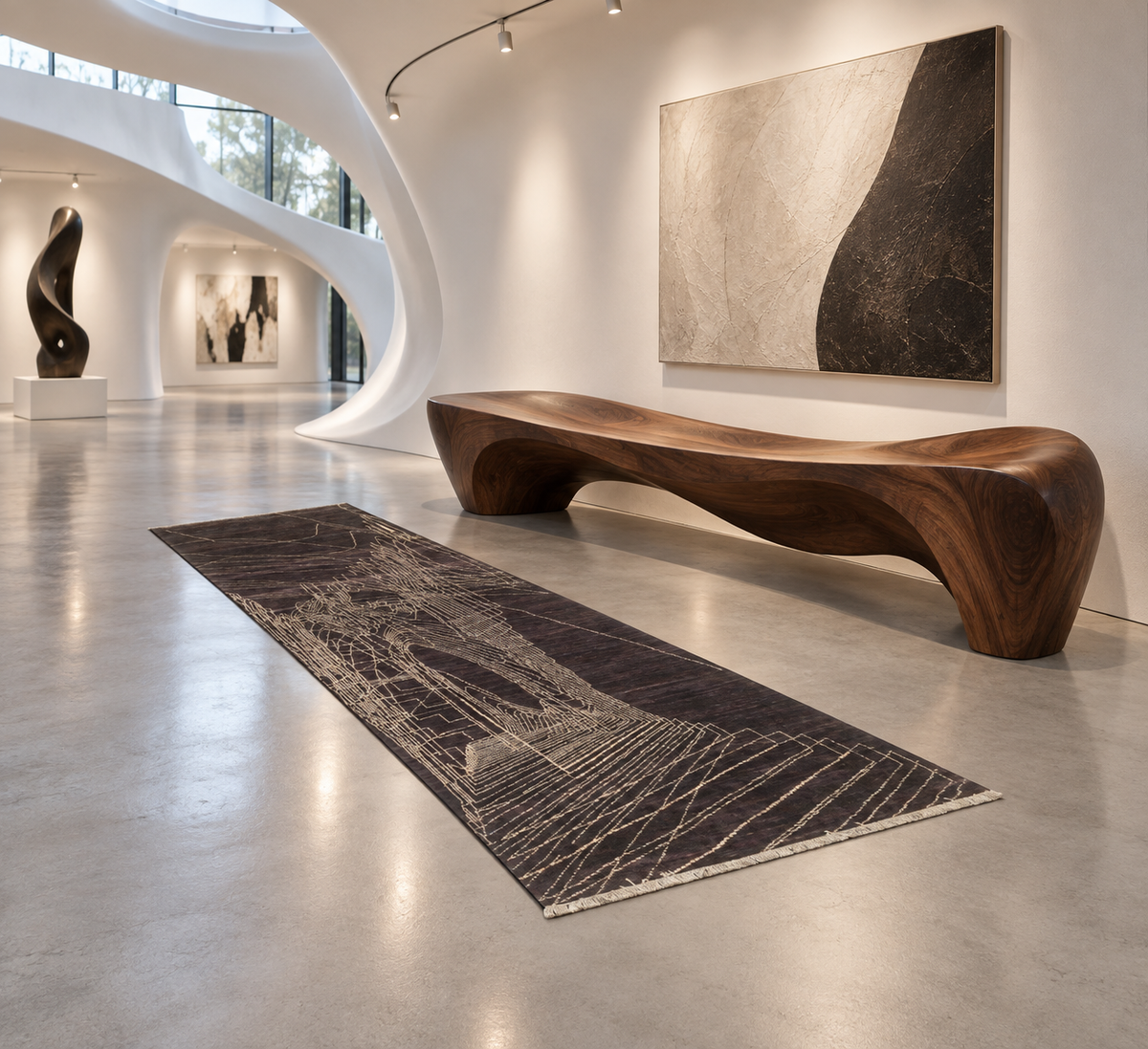 Afghan Modern Designer Runner 288x83 cm | Rug# 24795