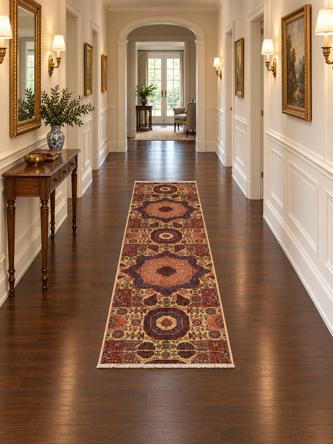 Afghan Turkmen Mamluk Design Runner 290x76 cm | Rug# 25818
