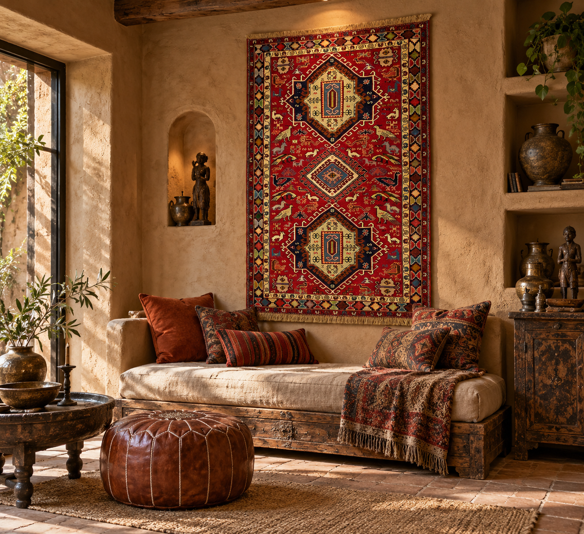 Rare Persian Azerbaijan Soumak Rug 195x130 cm | Rug# 10497