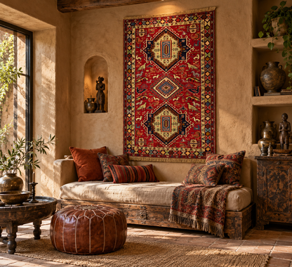 Rare Persian Azerbaijan Soumak Rug 195x130 cm | Rug# 10497
