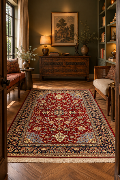 Rare Persian Sarouk Tree-of-Life Rug 195x135 cm | Rug# 10557