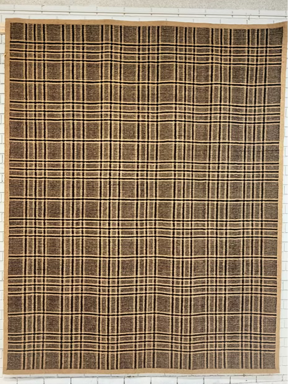 Modern hand-loom rug with  geometric pattern 306x244 cm | Rug# 32016