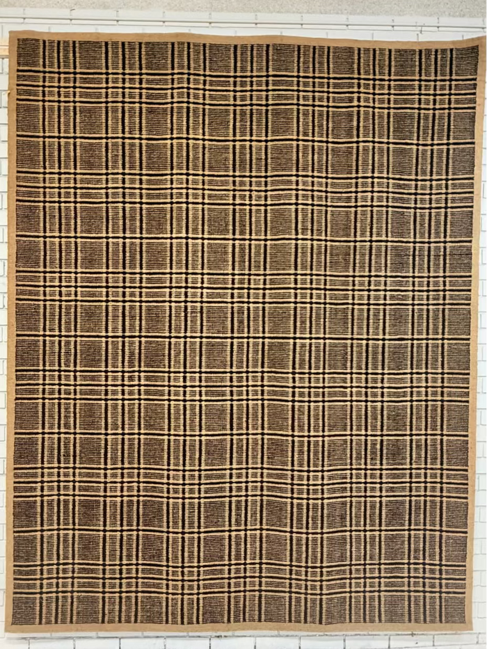 Modern hand-loom rug with  geometric pattern 306x244 cm | Rug# 32016