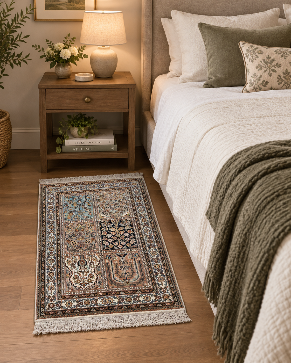 Kashmir Silk Garden Design Rug 101x62 cm | Rug# 32151