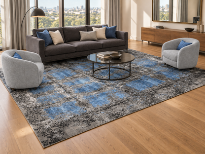 Modern Abstract Wool and Silk Rug 362×269 cm | Rug# 32637