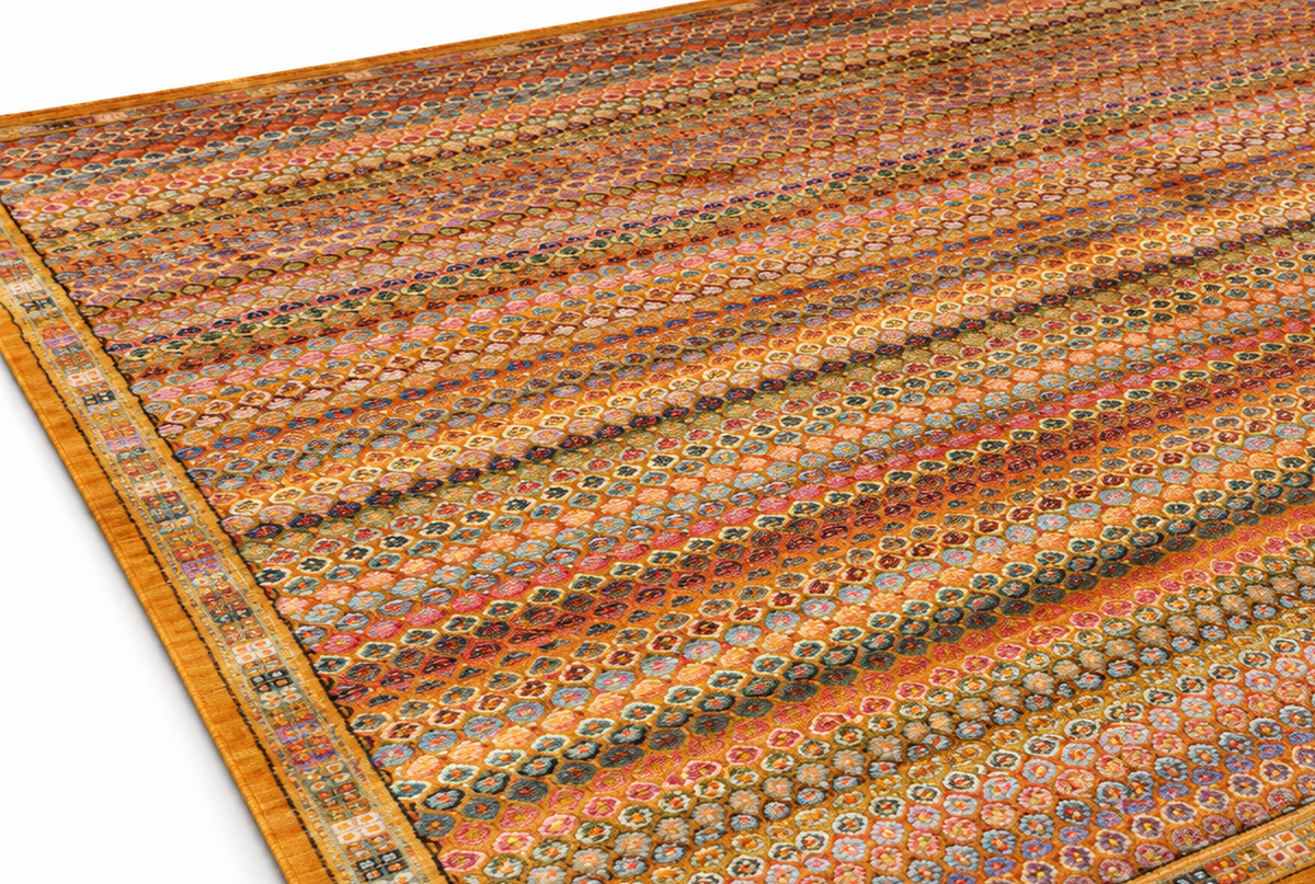 Modern Persian-Inspired Boteh-Mir Design Rug 299x198 cm | Rug# 32654