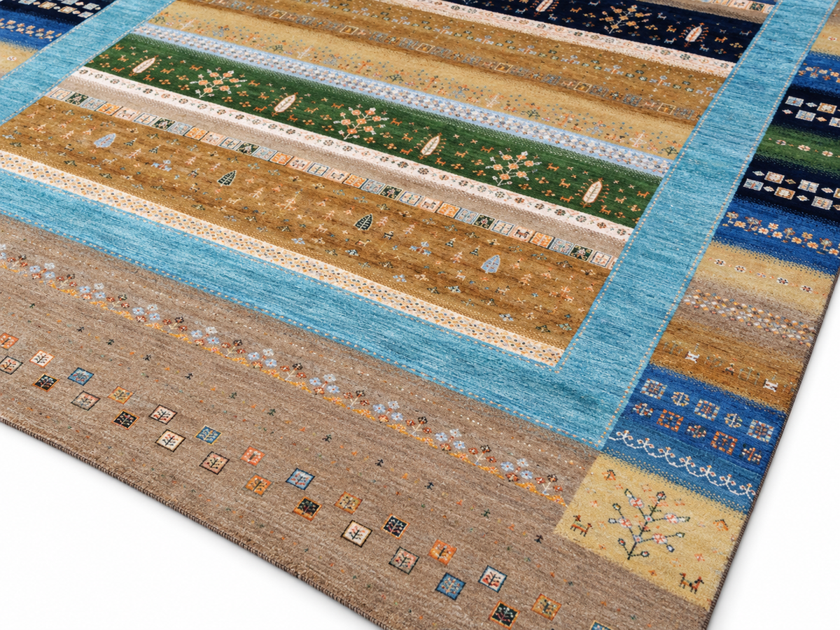 Modern Persian Gabbeh Landscape Design Rug 302x244 cm | Rug# 32663
