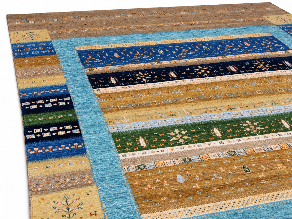 Modern Persian Gabbeh Landscape Design Rug 302x244 cm | Rug# 32663