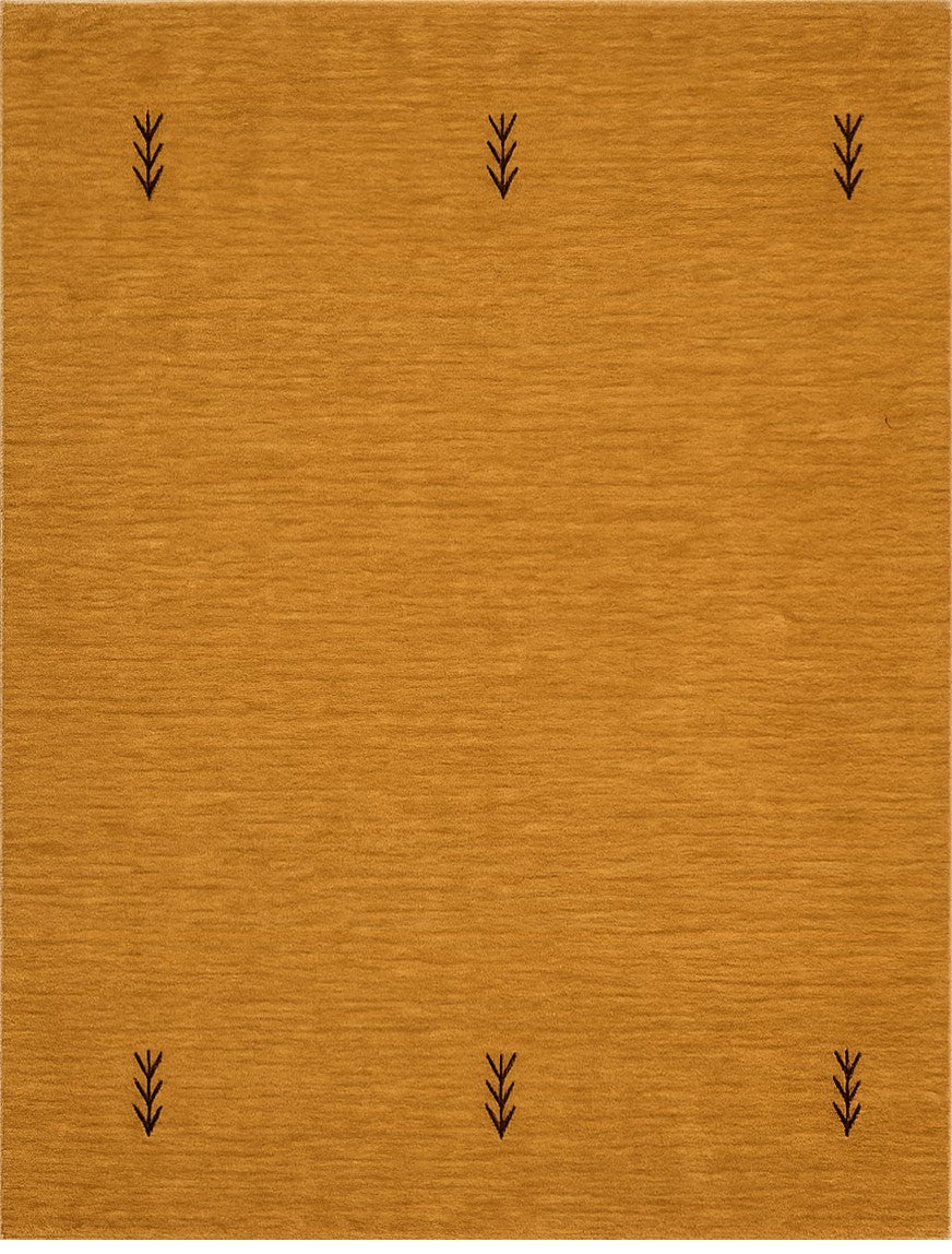 Plain Gold Square modern Rug 100x100 cm | Rug# 32622