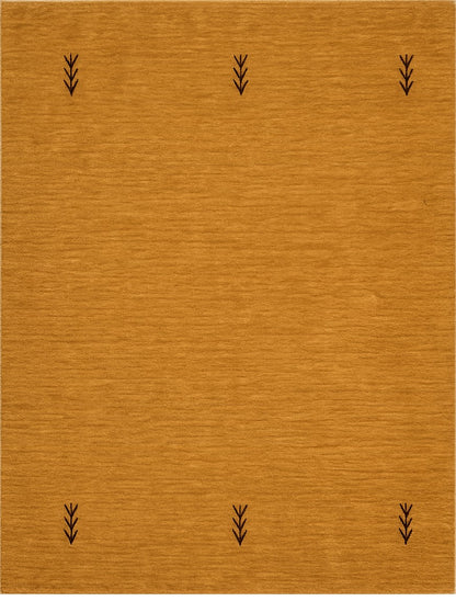 Plain Gold Square modern Rug 100x100 cm | Rug# 32622