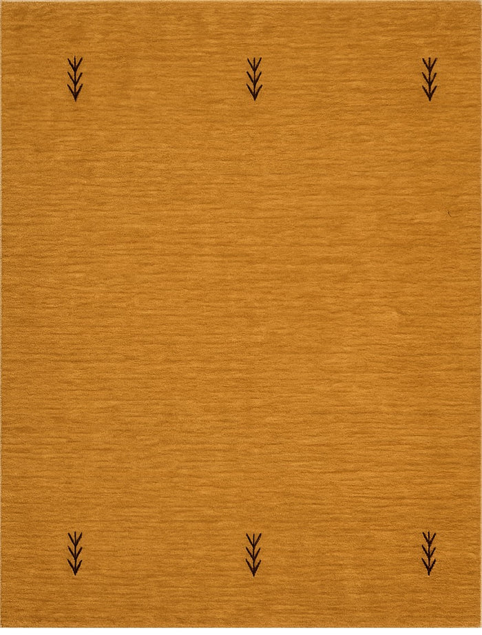 Plain Gold Square modern Rug 100x100 cm | Rug# 32622