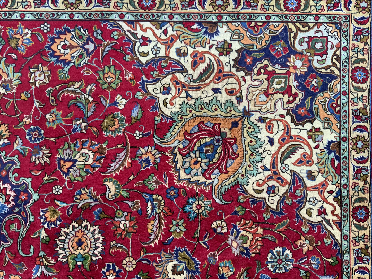 Custom-Made oversized Persian Tabriz 437x346cm | Rug# 10414