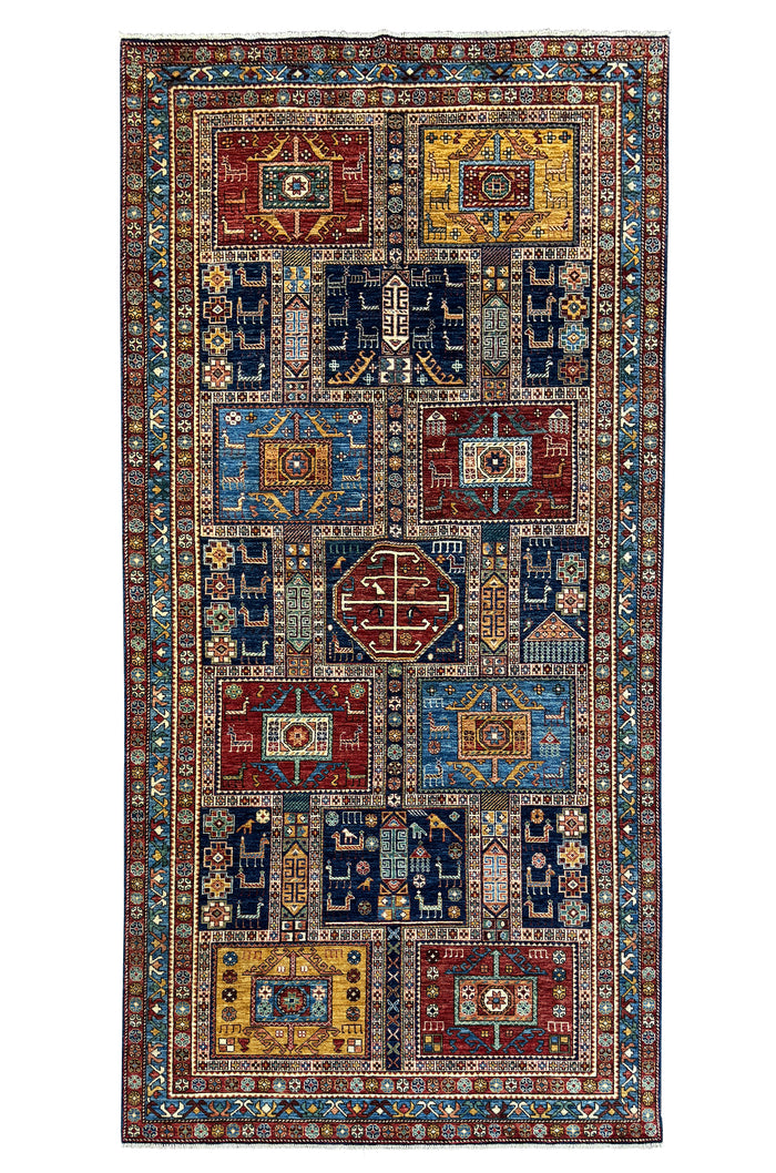 Turkmen weave galleria rug, 19th c Caucasian design 354×184 cm | Rug# 26414