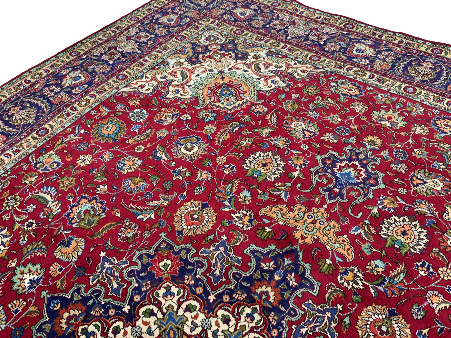 Custom-Made oversized Persian Tabriz 437x346cm | Rug# 10414