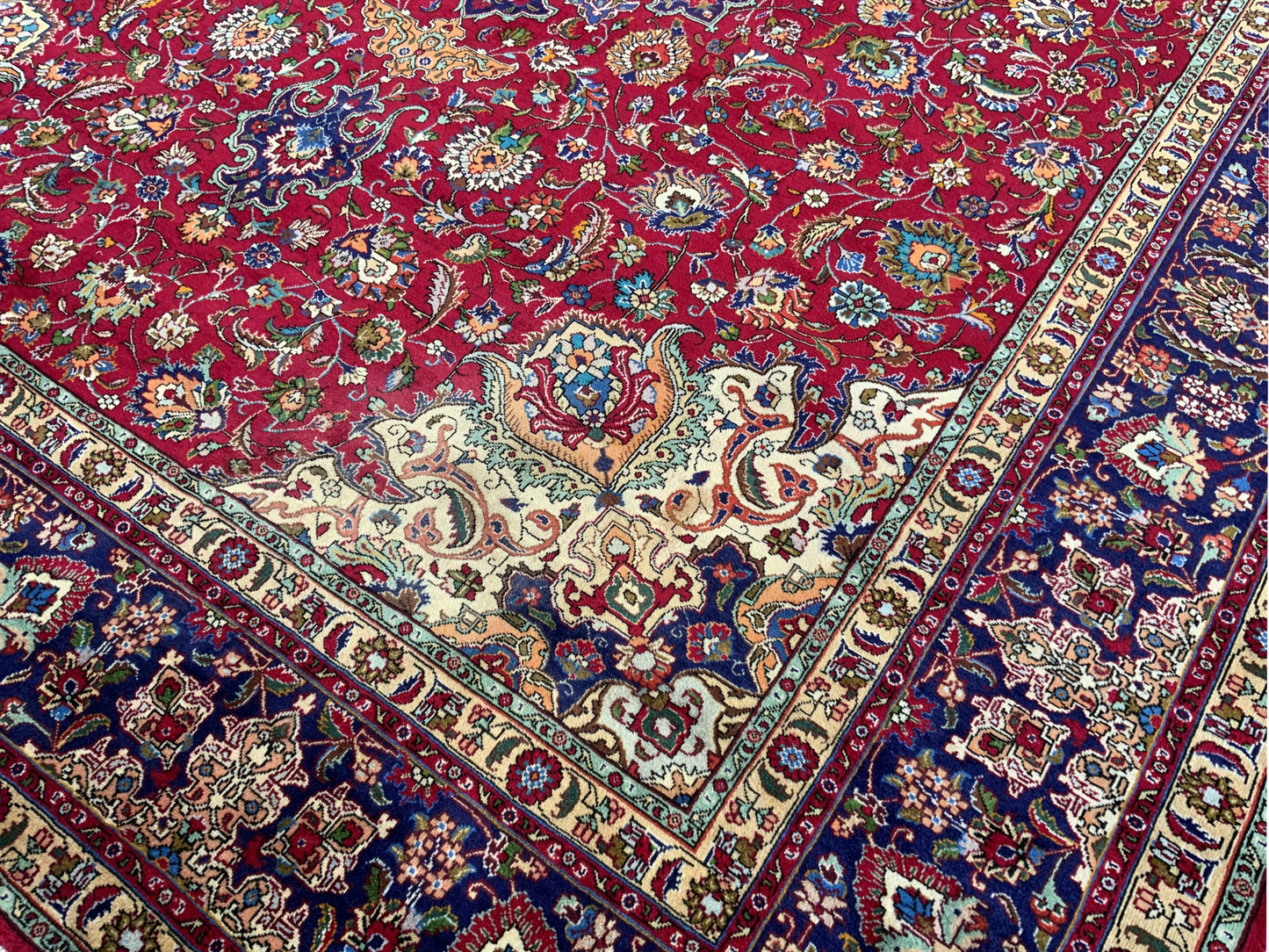 Custom-Made oversized Persian Tabriz 437x346cm | Rug# 10414