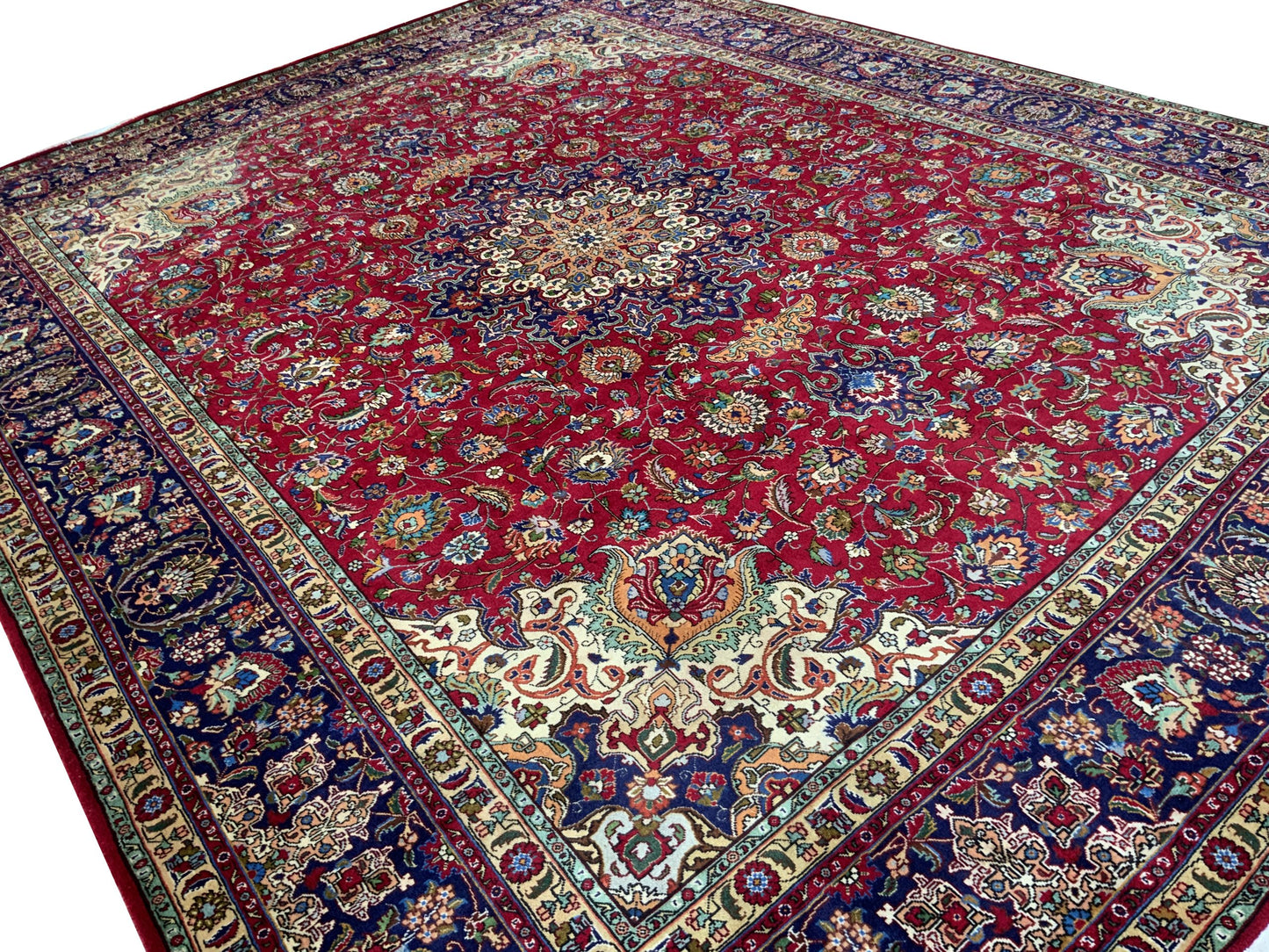 Custom-Made oversized Persian Tabriz 437x346cm | Rug# 10414