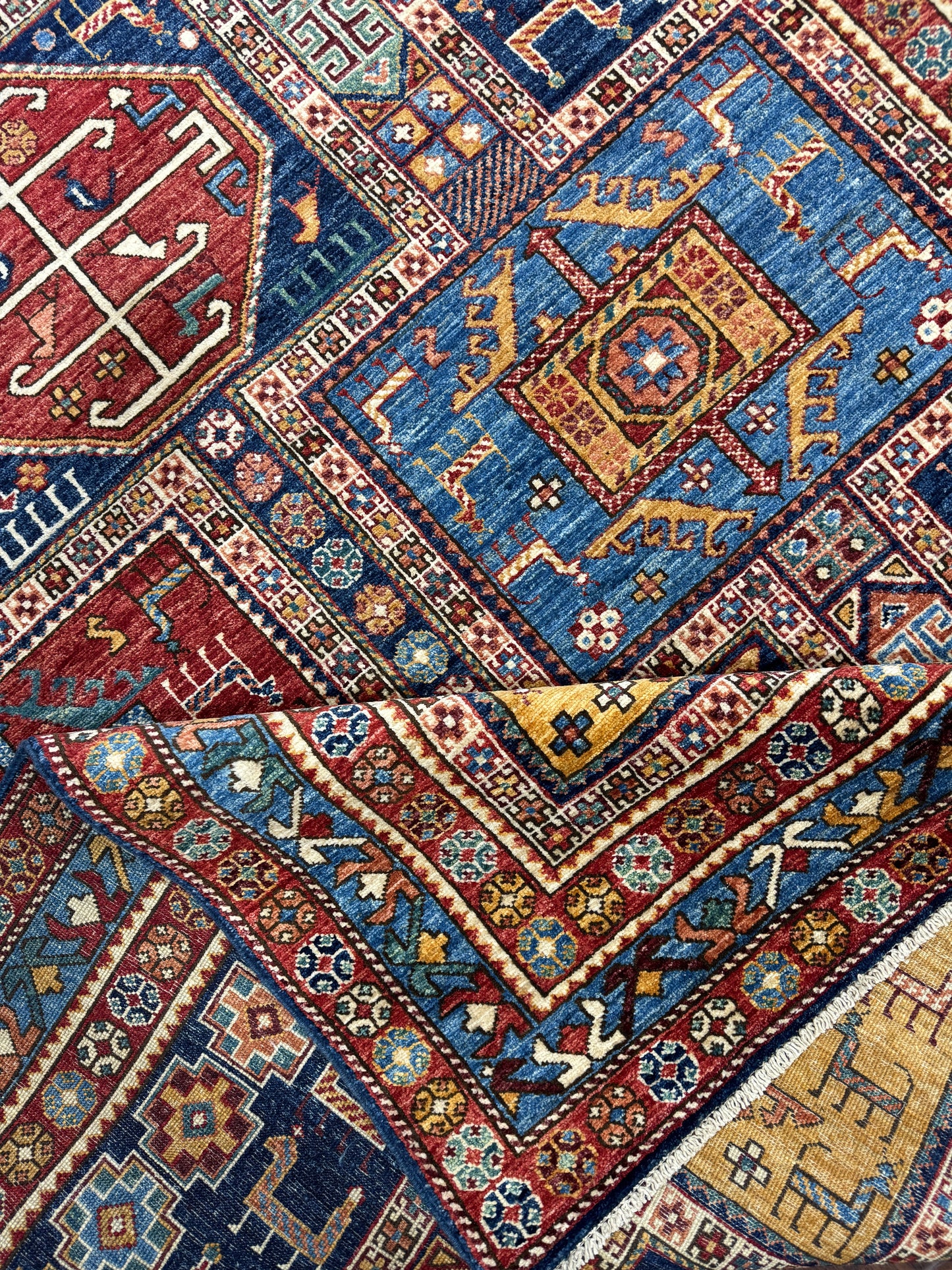 Turkmen weave galleria rug, 19th c Caucasian design 354×184 cm | Rug# 26414