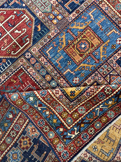 Turkmen weave galleria rug, 19th c Caucasian design 354×184 cm | Rug# 26414