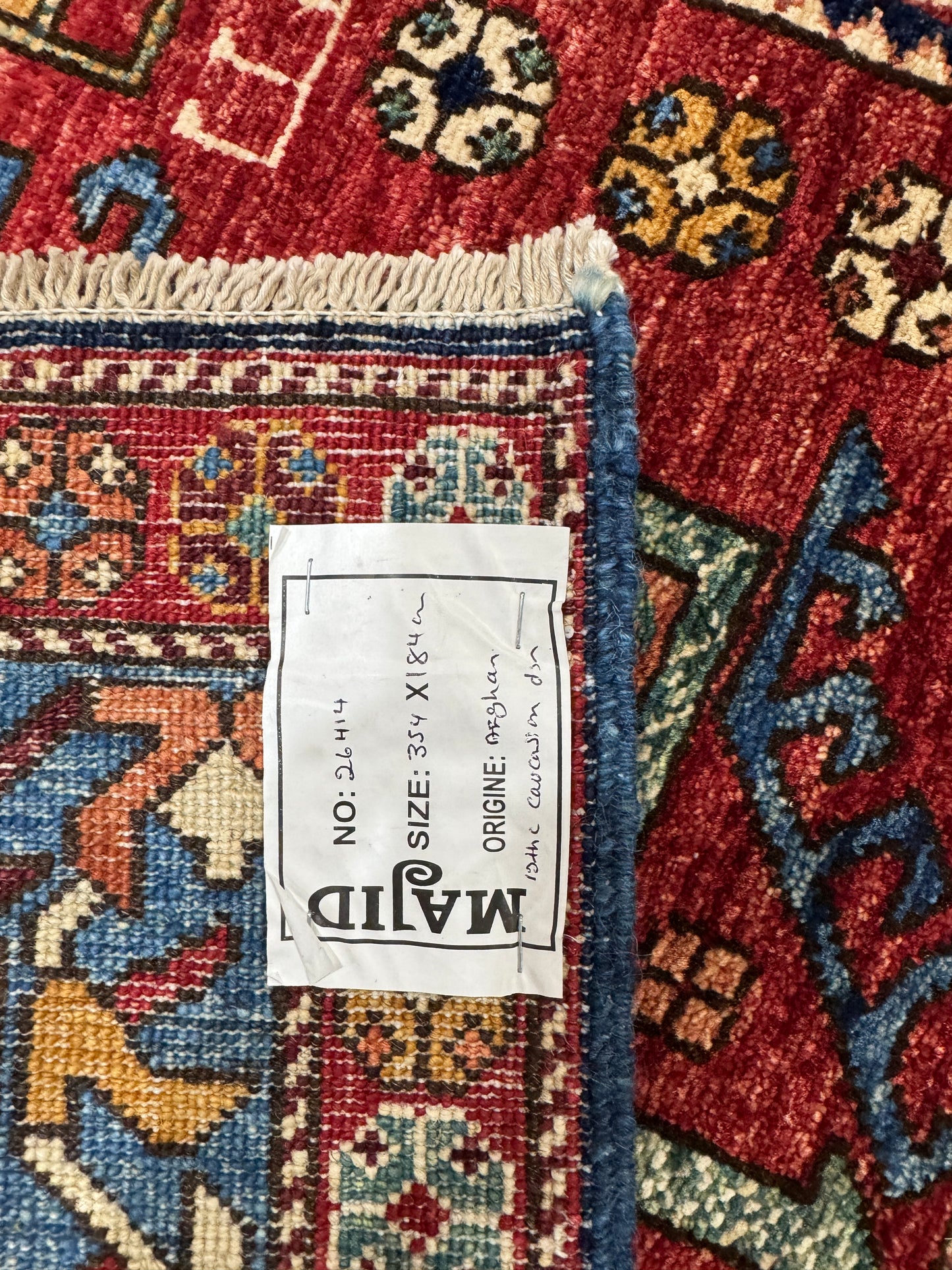 Turkmen weave galleria rug, 19th c Caucasian design 354×184 cm | Rug# 26414