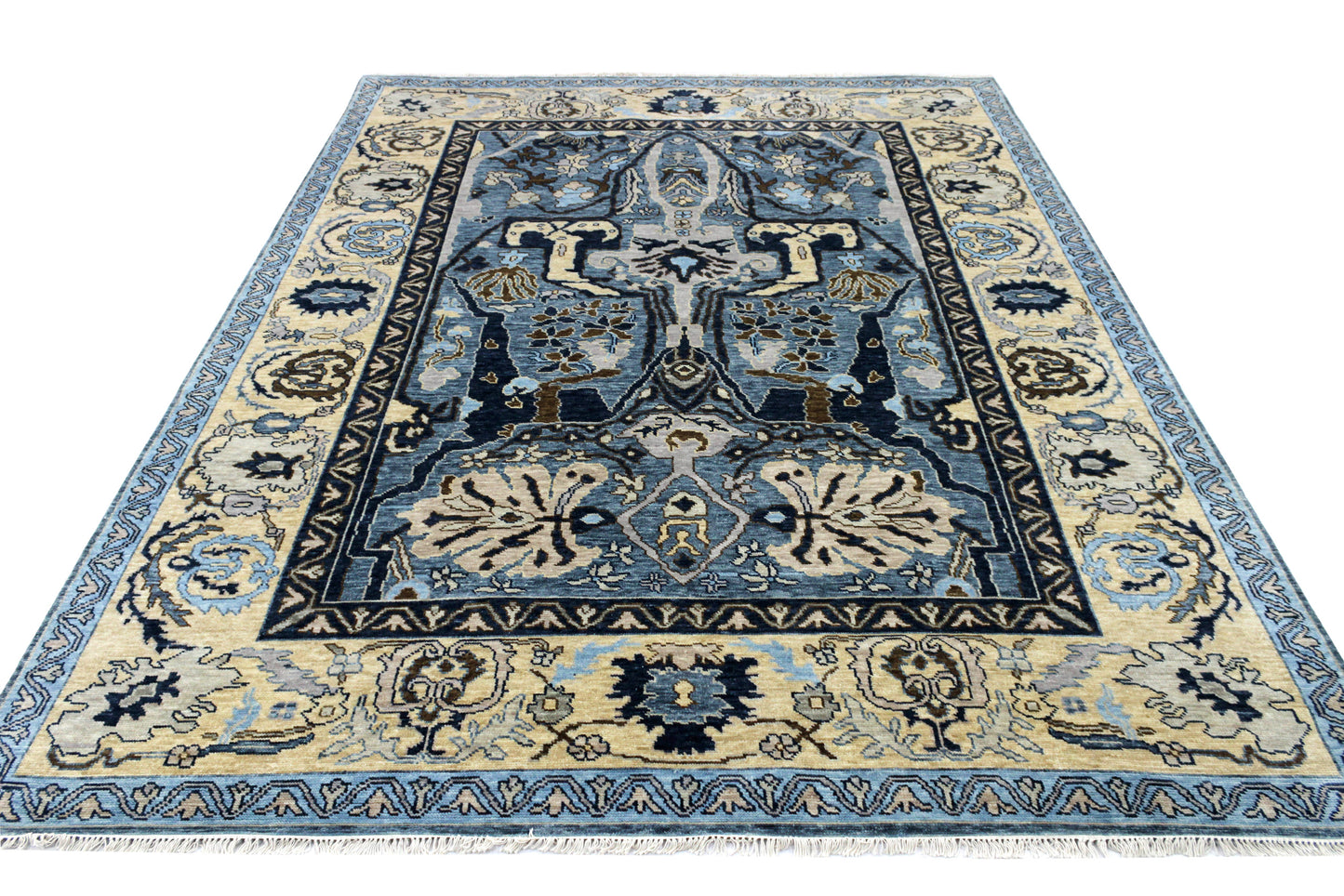 Hand knotted Agra carpet, 16th-Century Garous design, 373x281cm | Rug# 31714