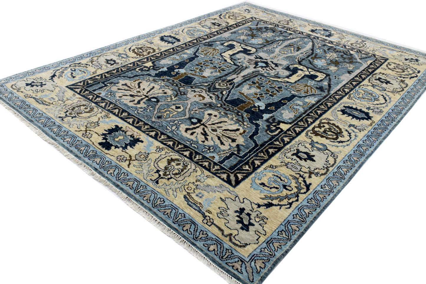 Hand knotted Agra carpet, 16th-Century Garous design, 373x281cm | Rug# 31714