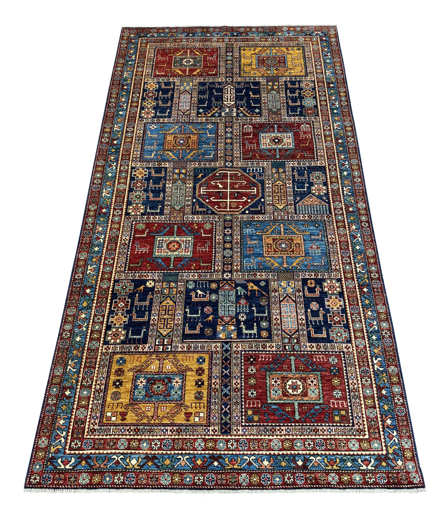 Turkmen weave galleria rug, 19th c Caucasian design 354×184 cm | Rug# 26414