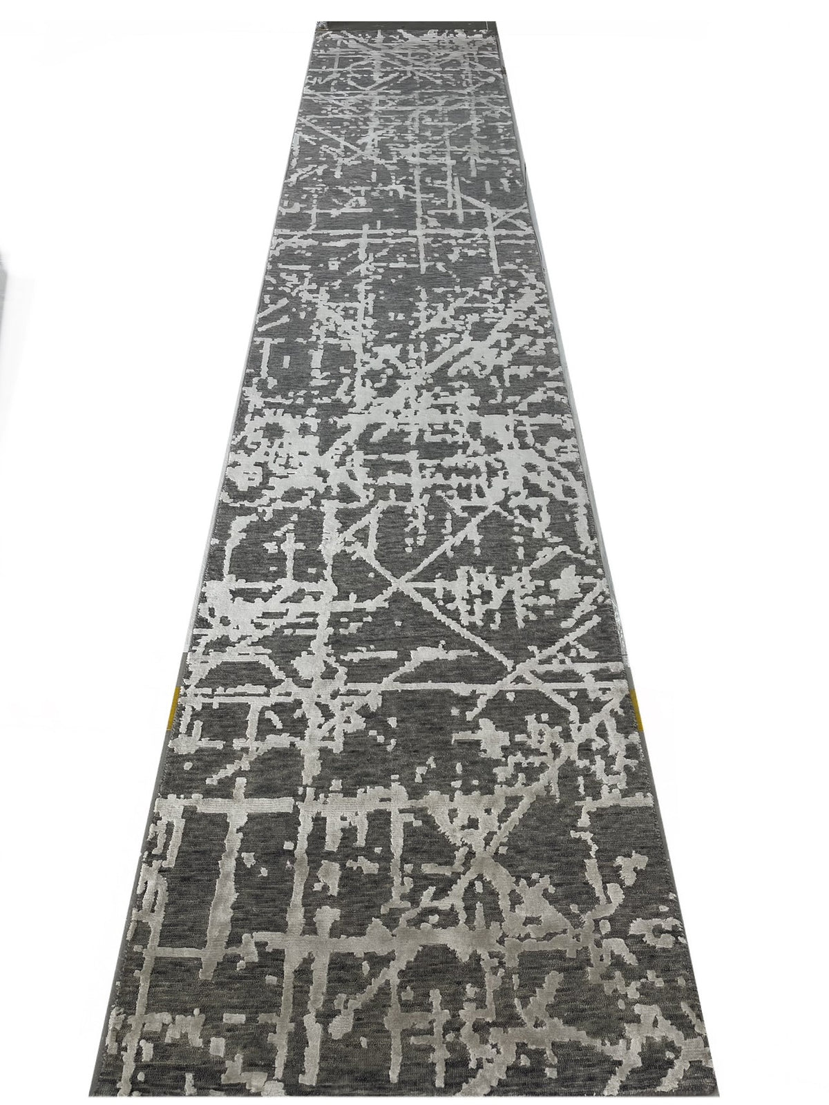 Hand-Knotted Abstract Designer Runner Rug 427x82 cm | Rug# 31450