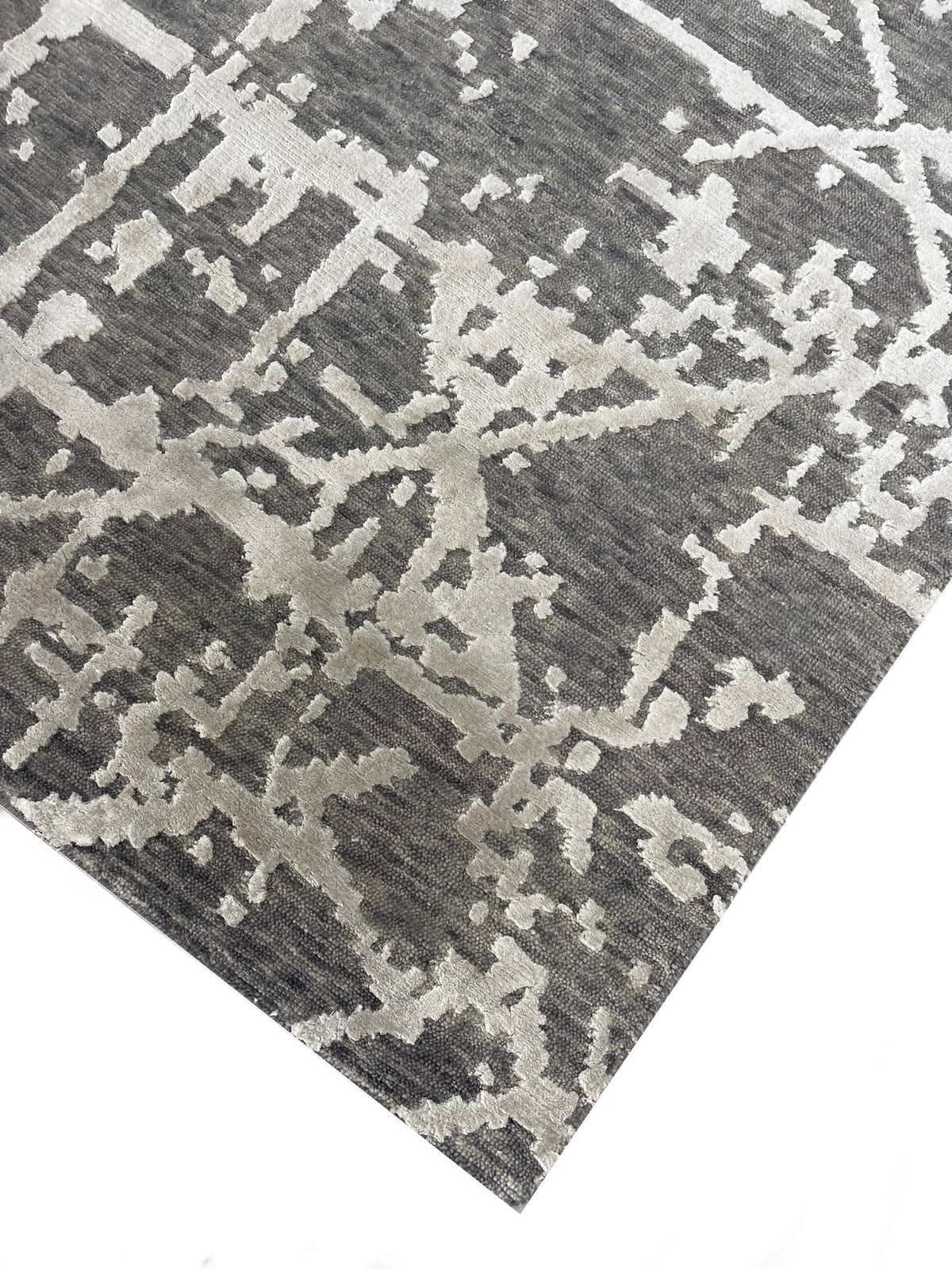Hand-Knotted Abstract Designer Runner Rug 427x82 cm | Rug# 31450