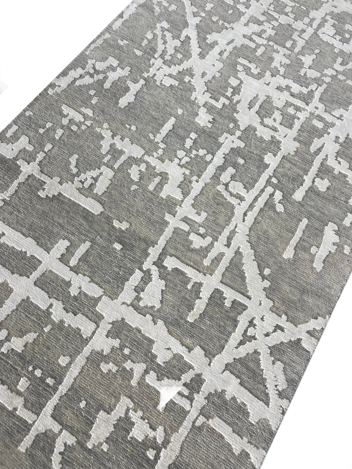 Hand-Knotted Abstract Designer Runner Rug 364x83 cm | Rug# 31454