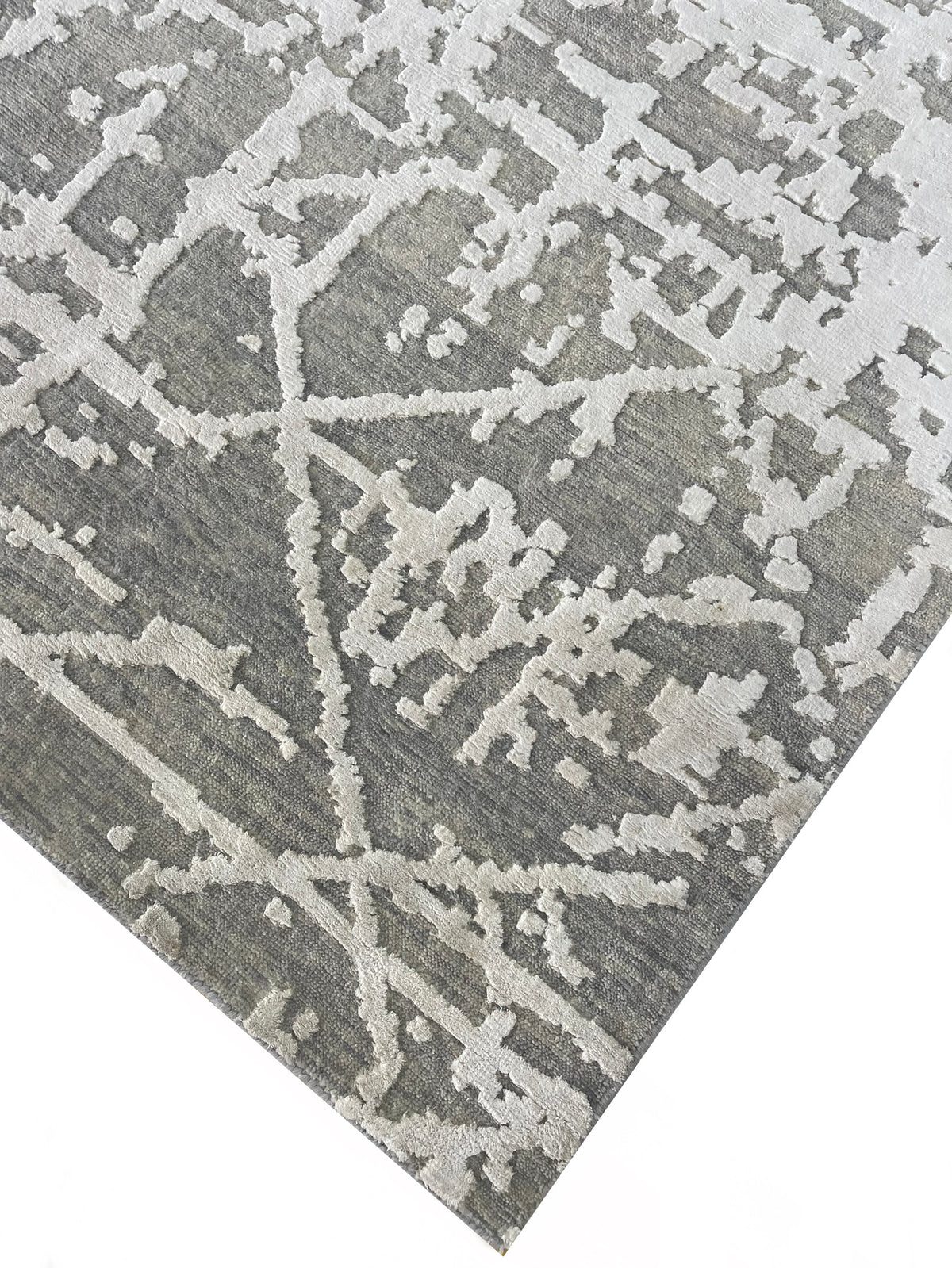 Hand-Knotted Abstract Designer Runner Rug 364x83 cm | Rug# 31454