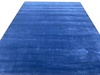 Hand-Loom designer plain in soft plush pile NZ wool 249X308 cm | RUG # 31513