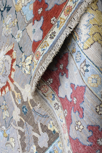 Superfine wool &silk pile antique reweave, 17th-century Isfahan design 305x247cm | Rug# 31952