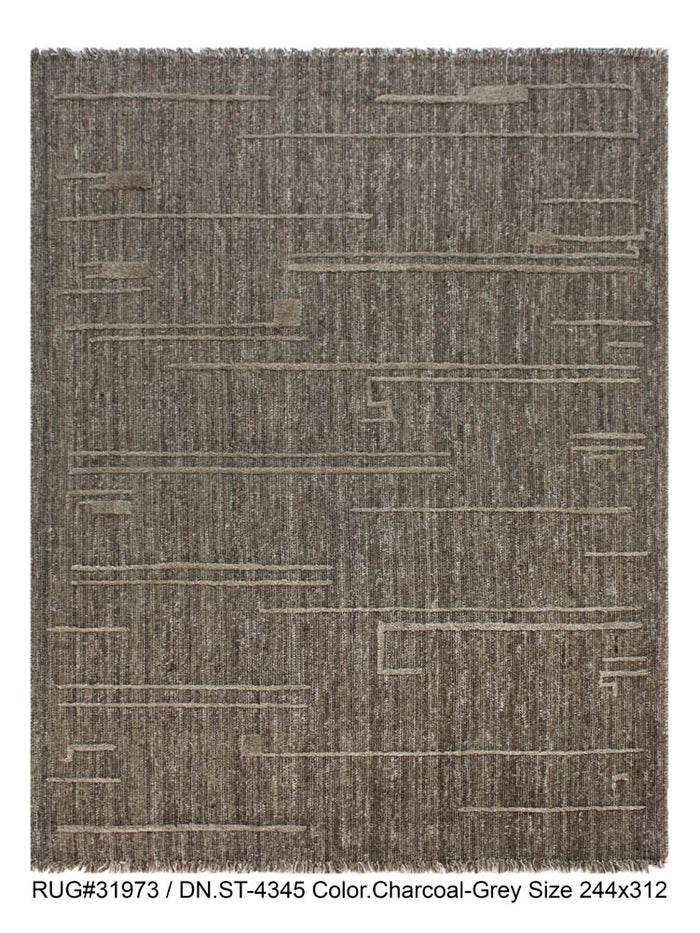 Hand knotted Scandinavian modern designer rug 312x244cm | RUG # 31973