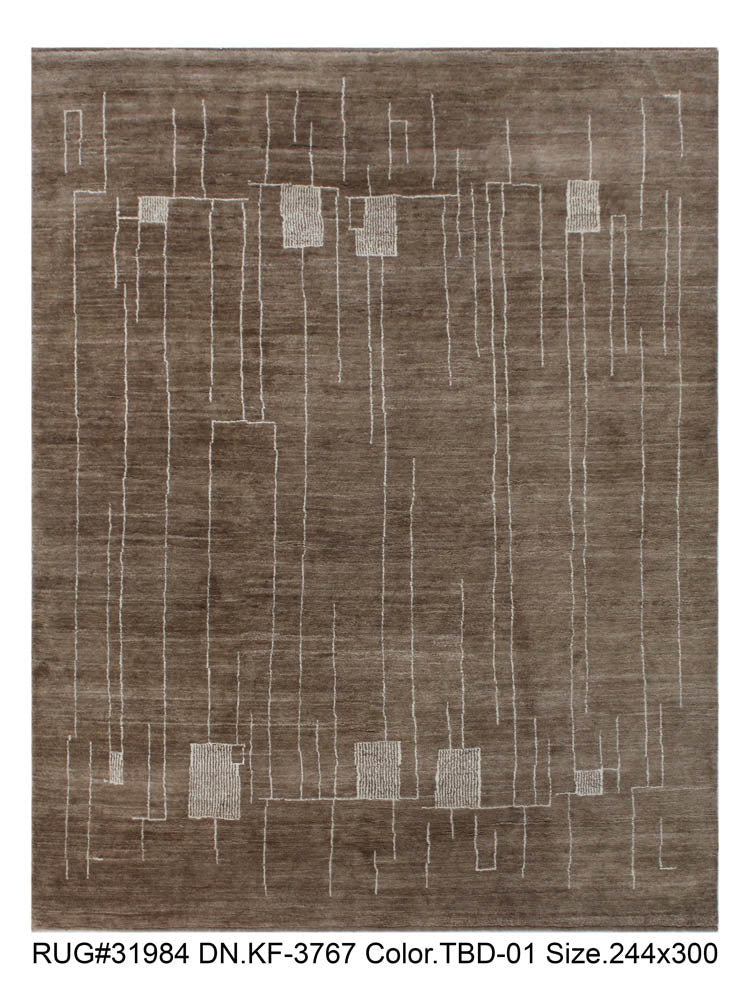 Hand knotted Scandinavian modern designer rug 300x244cm | RUG # 31984