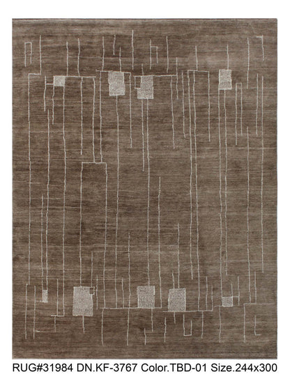 Hand knotted Scandinavian modern designer rug 300x244cm | RUG # 31984