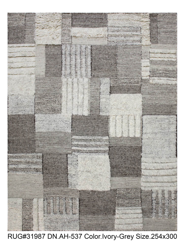 Hand knotted Scandinavian modern designer rug 300x254cm | RUG # 31987