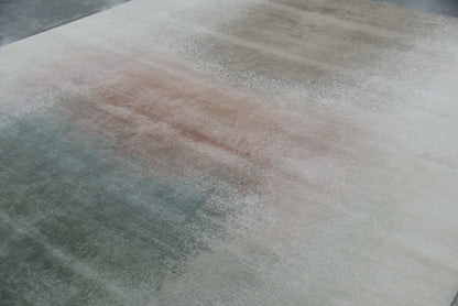 Hand-woven Tibetan knots, blending an abstract painting 350x250 cm | RUG# 32011