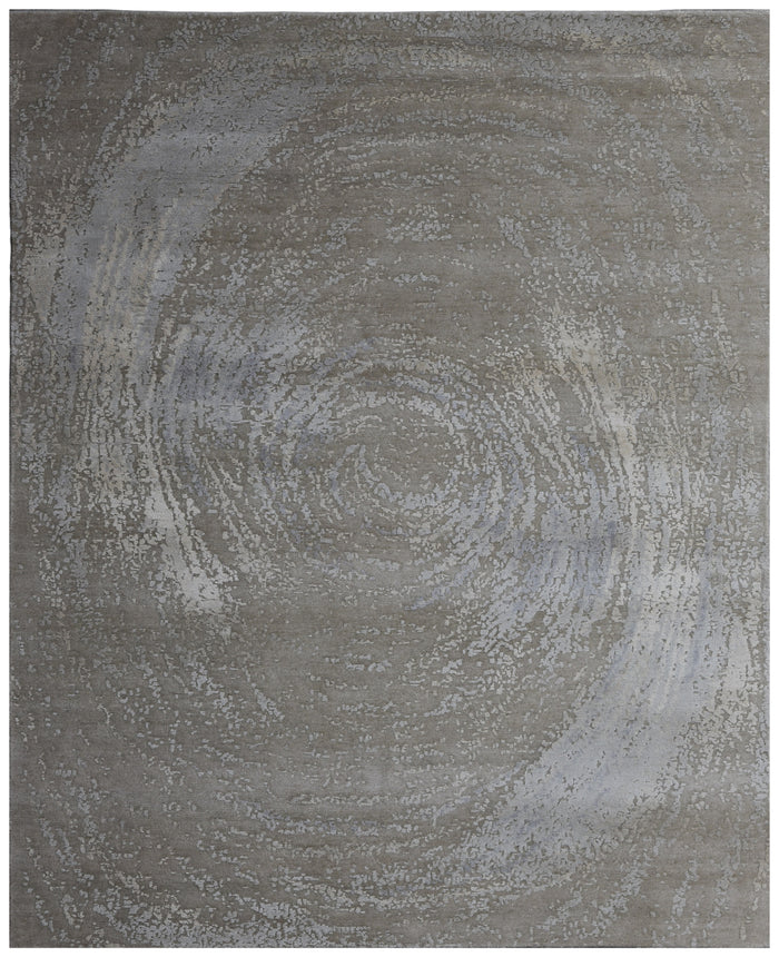 Tibetan Knot wool & silk pile Abstract Rug 265x180 cm | Rug# 32015