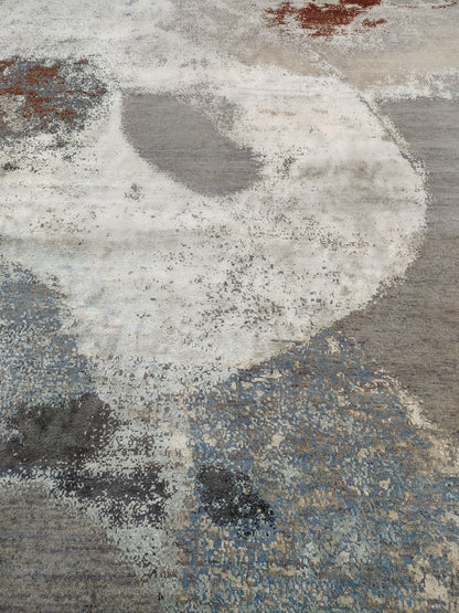 Modern Designer Hand-Knotted wool and silk Rug 365x272 cm | Rug# 32224
