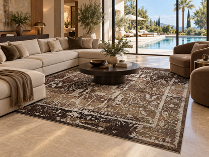 Transitional Oushak Rug, wool and silk,  300x245 cm | Rug# 32226