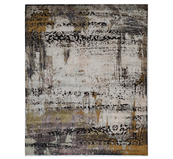 Modern Wool & Silk Designer Rug 302x249 cm | Rug# 32227
